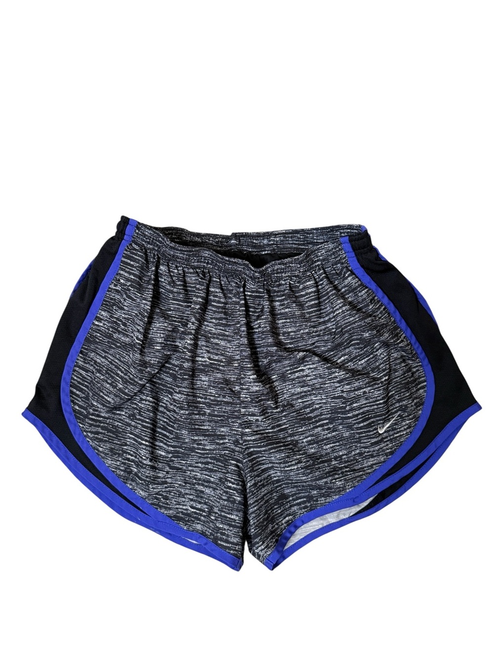 Nike Medium Gray Heather Athletic Shorts with Blue Trim